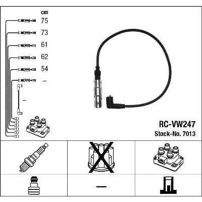 Bilde av NGK 7013 Pluggledninger 5 VOLKSWAGEN: Passat B5 Stasjonsvogn