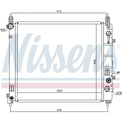 Bilde av NISSENS 68796 Radiator Aluminium 450 405 16 Kjøleribber loddet