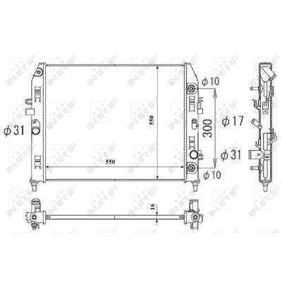 Bilde av NRF 53851 Radiator Aluminium 550 428 16 Kjøleribber loddet