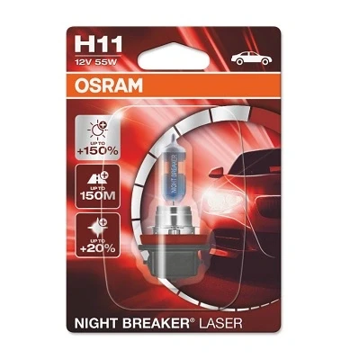 Bilde av OSRAM 64211NL 01B Lyspære, fjernlys H11 12V 55W From 3400 to 4050K Halogen AUDI: Q5, A6 C7 Avant, A4 B7 BMW: X5, 3 Touring, 5 Sedan