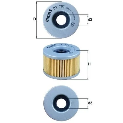 Bilde av MAHLE ORIGINAL OX 791 Oljefilter Filterinnsats