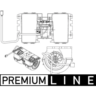 Bilde av MAHLE ORIGINAL AB 144 000P Interiørvifte for venstreratt med integrert regulator