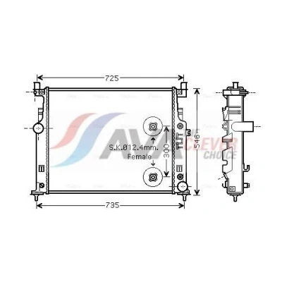Bilde av PRASCO MS2458 Radiator Aluminium 636 526 38 Kjøleribber loddet