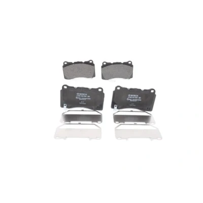 Bilde av BOSCH 0 986 494 880 Bremseklosser Low Metallic inkl. slitasjevarselkontakt, med akustisk slitasjevarsel antihyle blikk TESLA: Model X, S