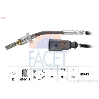 Bilde av Sensor, avgasstempertur FACET 22.0319