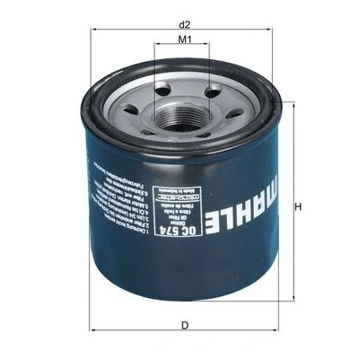 Bilde av Oljefilter MAHLE ORIGINAL OC 574