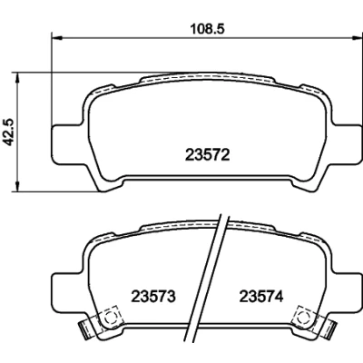 Bilde av HELLA 8DB 355 009 401 Bremseklosser med akustisk slitasjevarsel SUBARU: Legacy 4, Forester II, Outback III