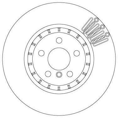 Bilde av TRW DF6892S Bremseskiver 345 24 5 112 ventilert, todelt bremseskive spraylakkert høy karbon BMW: Touring, 7, X3