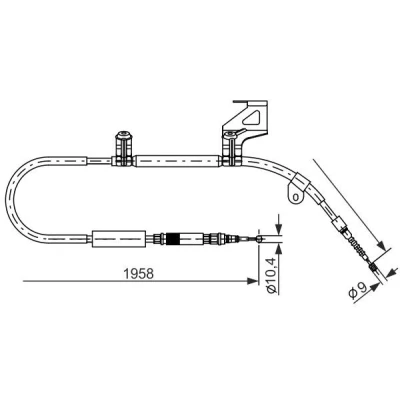 Bilde av BOSCH 1 987 477 604 Bremsekabel 1958 AUDI: A6 C5 Sedan, Avant