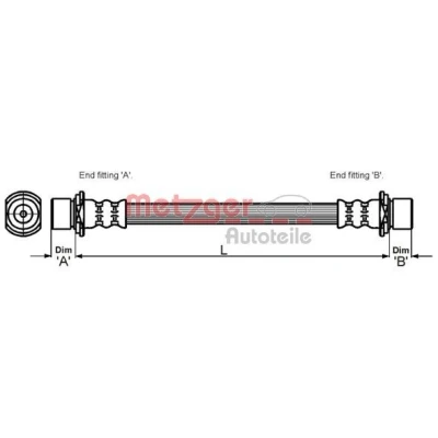 Bilde av METZGER 4110023 Bremseslange 318 F10x1 TOYOTA: Yaris II Hatchback, I Hatchback