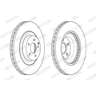 Bilde av FERODO PREMIER DDF1905C 1 Bremseskiver 350 32 5 112 ventilert belagt uten tilbehør MERCEDES BENZ: E Klasse T modell, Sedan, CLS Coupé