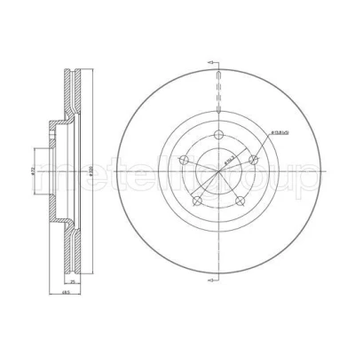 Bilde av METELLI Bremseskive MAZDA: 3 Hatchback 320,0mm 28,0mm 5 ventilert 23 1417C Bremseskiver, Skivebremser