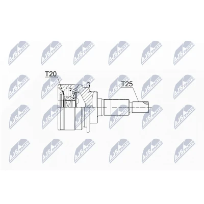 Bilde av NTY NPZ SU 035 Drivknute framaksel venstre, høyre TPE (termoplastisk elastomer) OPEL: Agila B