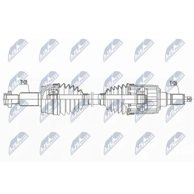 Bilde av Drivaksel, Bakaksel, land rover range evoque, evoque cabriolet, EJ324B402BA, EJ324B402BB, LR049835, LR062317