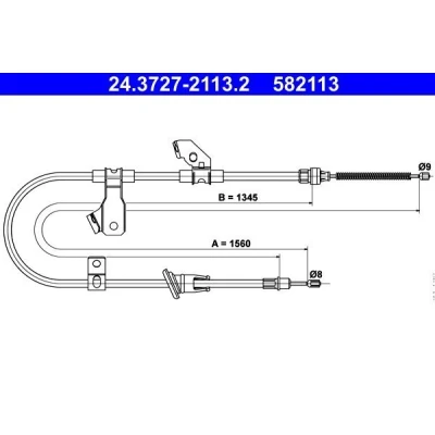 Bilde av ATE 24.3727 2113.2 Bremsekabel 1560 MITSUBISHI: COLT 6