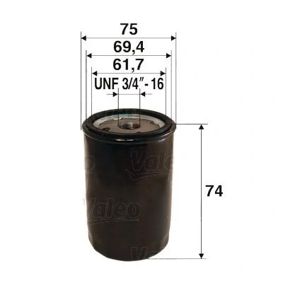 Bilde av VALEO 586077 Oljefilter UNF 3/4&quot; 16 Påskruingsfilter JEEP: WRANGLER 3, 2, Cherokee III, CHRYSLER: VOYAGER 4, PT Cruiser Stasjonsvogn