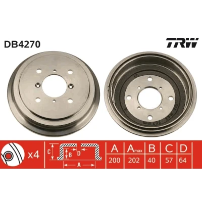 Bilde av TRW DB4270 Bremsetrommel