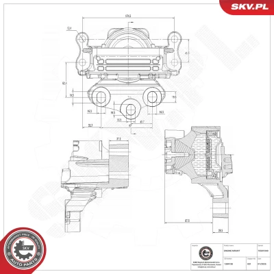 Bilde av Lagring, motor, Høyre Esen skv 75SKV340 ford OE 1 377 905, 384 138, 6C116F012AA