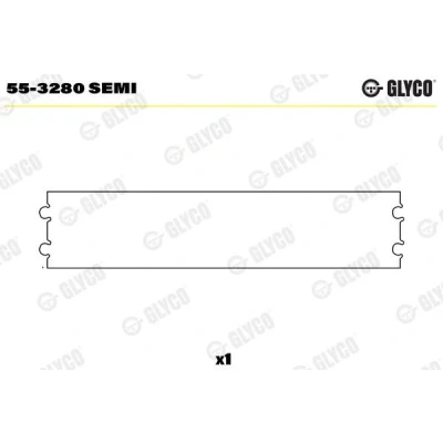 Bilde av GLYCO 55 3280 SEMI Lagerbøssing, stempelstang