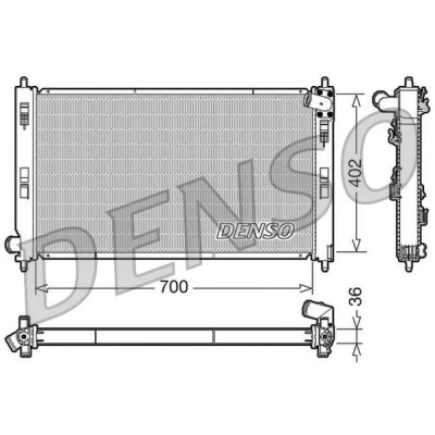 Bilde av DENSO DRM45029 Radiator Aluminium 700 402 36 MITSUBISHI: Outlander 2 SUV