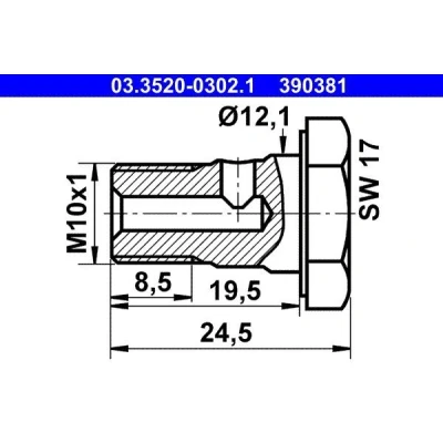 Bilde av ATE 03.3520 0302.1 Treskrue