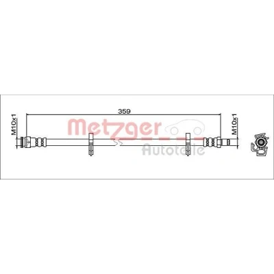 Bilde av METZGER 4112051 Bremseslange framaksel venstre, høyre 359 M10x1