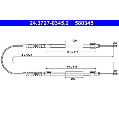 Bilde av ATE 24.3727 0345.2 Bremsekabel 3045 FIAT: Ducato I Van, II Flatvogn lastebil/Chassis, lastebil/Chassis