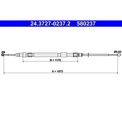 Bilde av ATE 24.3727 0237.2 Bremsekabel 1673 BMW: 5 Touring