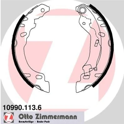 Bilde av ZIMMERMANN 10990.113.6 Bremsesko 180 30 med vippearm, Bildet viser leveranseinnholdet FIAT: 500 Hatchback, C Cabrio, FORD: KA Hatchback