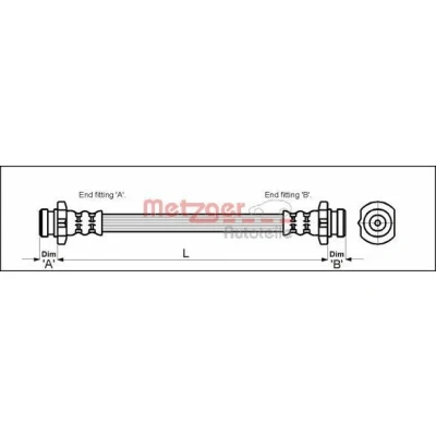 Bilde av METZGER 4110041 Bremseslange 102 M12 x 1 BMW: 5 Touring, Sedan, 7