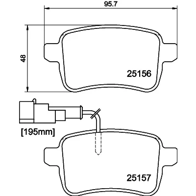 Bilde av HELLA 8DB 355 015 541 Bremseklosser med integrert slitasjevarselkontakt bremsecaliperskruer tilbehør ALFA ROMEO: Giulietta Hatchback