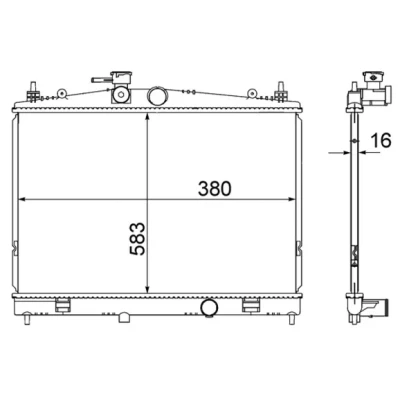Bilde av MAHLE ORIGINAL CR 856 000S Radiator 380 583 16 Kjøleribber loddet