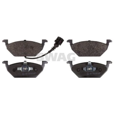 Bilde av SWAG 30 91 6446 Bremseklosser framaksel inkl. slitasjevarselkontakt med kolbleklips, antihyle blikk VOLKSWAGEN: Caddy 3, Golf 5, Polo IV Hatchback