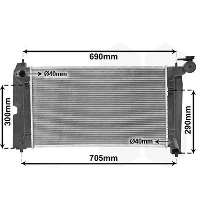 Bilde av VAN WEZEL 53002302 Radiator Aluminium 600 350 18 Kjøleribber loddet TOYOTA: Avensis II Station Wagon, Corolla IX Wagon