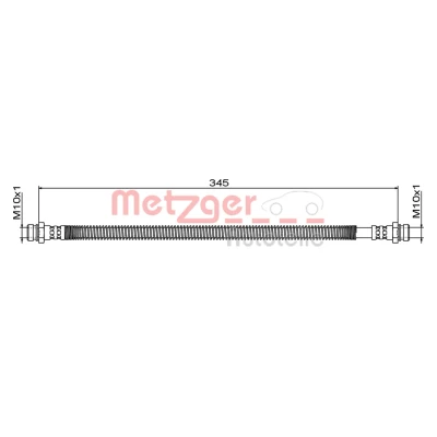 Bilde av METZGER 4111881 Bremseslange høyre bakaksel, innvendig 345 KIA: SORENTO 1