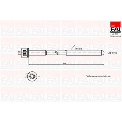 Bilde av FAI AutoParts B1139 Sylindertoppskrue utvendig torx 10 MERCEDES BENZ: A Klasse, B NISSAN: Qashqai 2, RENAULT: Captur