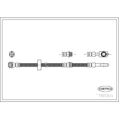 Bilde av CORTECO 19033513 Bremseslange framaksel 543 AUDI: A2