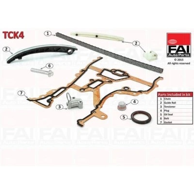Bilde av FAI AutoParts TCK4 Registerkjedesett med tetning, uten tannhjul simplex, Boltkjede OPEL: Corsa D Hatchback, Combo C Varebil / Stasjonsvogn, Meriva A