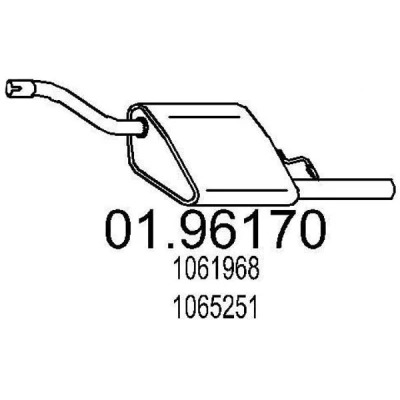 Bilde av MTS 01.96170 Sluttlyddemper 1020 FORD: Focus Mk1 Stasjonsvogn