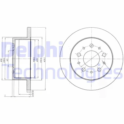 Bilde av DELPHI BG4061 Bremseskiver 280 16 5 fullt ut oljet ubehandlet uten hjullager, ABS sensorring FIAT: Ducato III Flatvogn lastebil / Chassis