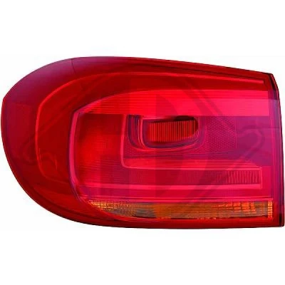 Bilde av DIEDERICHS 2255290 Baklykter høyre øvre del, ytre del W16W, H21W 12 Rød uten pæreholder VOLKSWAGEN: Tiguan I