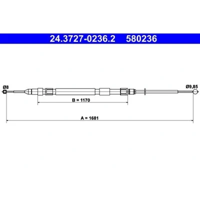Bilde av ATE 24.3727 0236.2 Bremsekabel 1681 BMW: 5 Touring