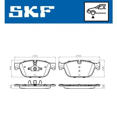 Bilde av SKF VKBP 80269 E Bremseklosser inkl. slitasjevarselkontakt