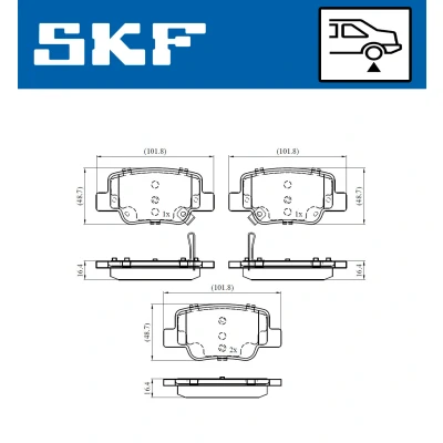 Bilde av SKF VKBP 90496 A Bremseklosser med akustisk slitasjevarsel