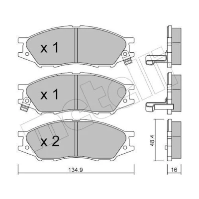 Bilde av Bremseklosser sett METELLI 22 0810 0