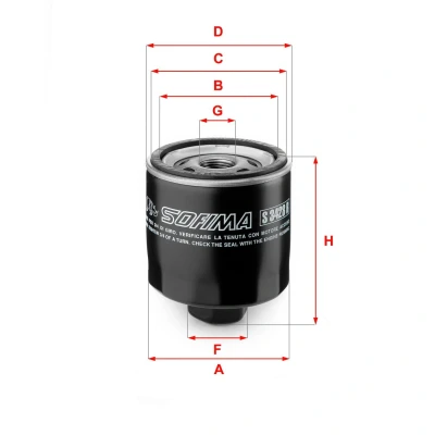 Bilde av SOFIMA S 3428 R Oljefilter 3/4 16 UNF med en retursperreventil Påskruingsfilter VOLKSWAGEN: Golf 4, 4 Variant, Caddy 2 Kastenwagen