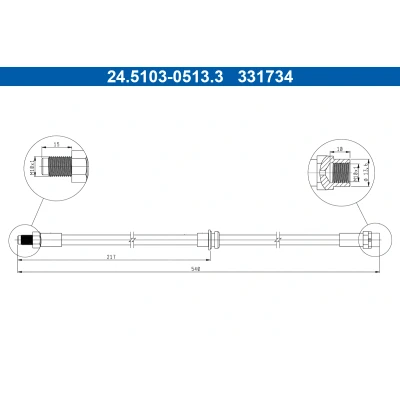 Bilde av Bremseslange, Bakaksel, vw touran, touran van, 1T0 611 775 A,