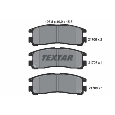 Bilde av TEXTAR 2170602 Bremseklosser med akustisk slitasjevarsel MITSUBISHI: 3000GT Coupé, Galant 6, Sigma Sedan, CHRYSLER: Sebring II Sedan