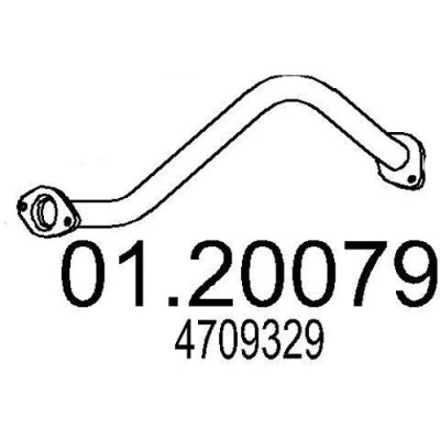 Bilde av MTS 01.20079 Eksosrør 870 foran for midtre eksospotte OPEL: Agila B