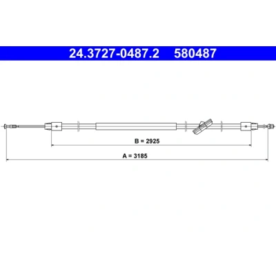 Bilde av ATE 24.3727 0487.2 Bremsekabel 3185 MERCEDES BENZ: Vito Minibuss, Mixto